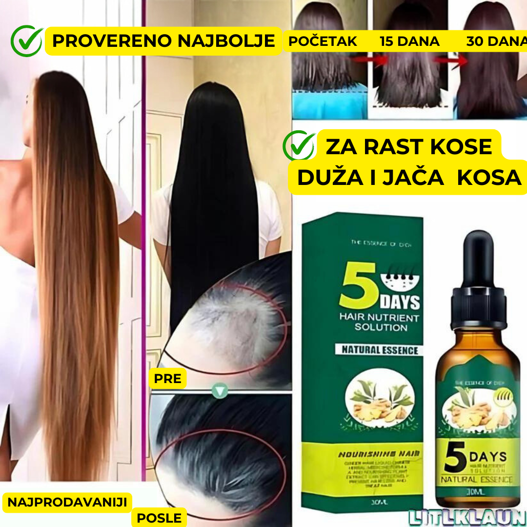 Ubrzajte rast kose za samo 5. dana