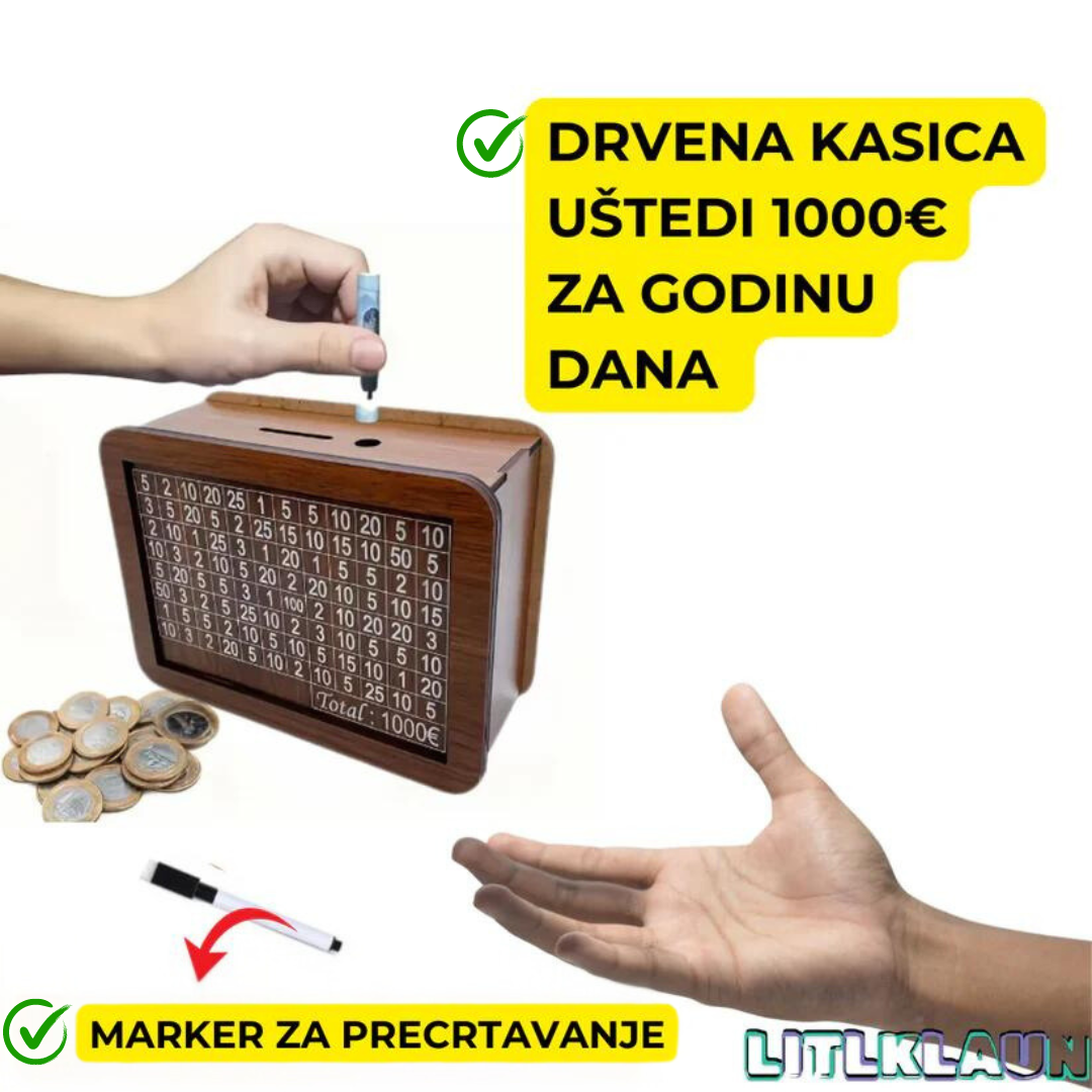 Drvena kasica- uštedi 1000€